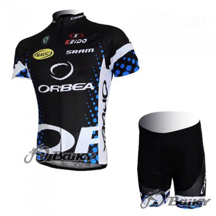 Orbea Pro Team Radbekleidung Radtrikot Kurzarm und Fahrradhosen Kurz 1Blau UCMI374