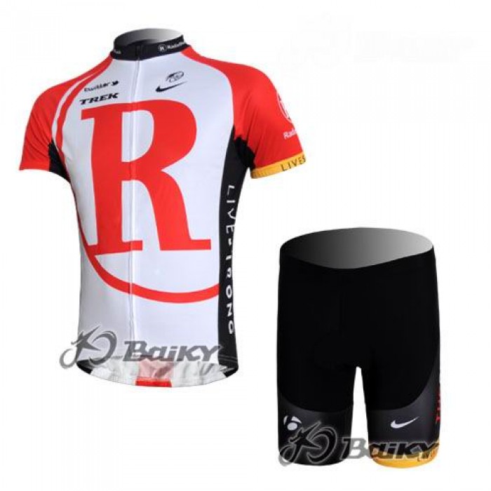 RadioShack Trek Pro Team Radbekleidung Radtrikot Kurzarm und Fahrradhosen Kurz Rot Weiß FWLH567