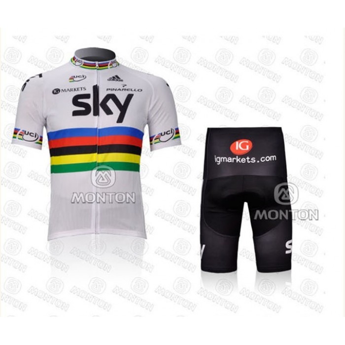 2012 SKY UCI Team Radbekleidung Radtrikot Kurzarm und Fahrradhosen Kurz QKZT674