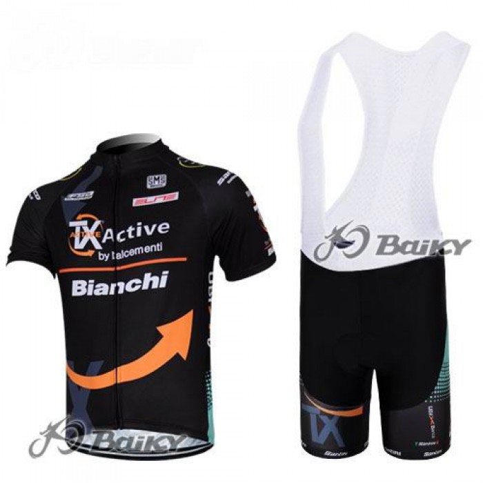 2012 TX active bianchi Pro Team Fahrradbekleidung Satz Fahrradtrikot Kurzarm Trikot und Kurz Trägerhose DMDY589