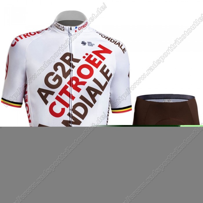 Profiteams Ag2r Mondiale Citroen 2021 belgium Radbekleidung Satz Trikot Kurzarm+Trägerhosen Set Outlet CEGWC