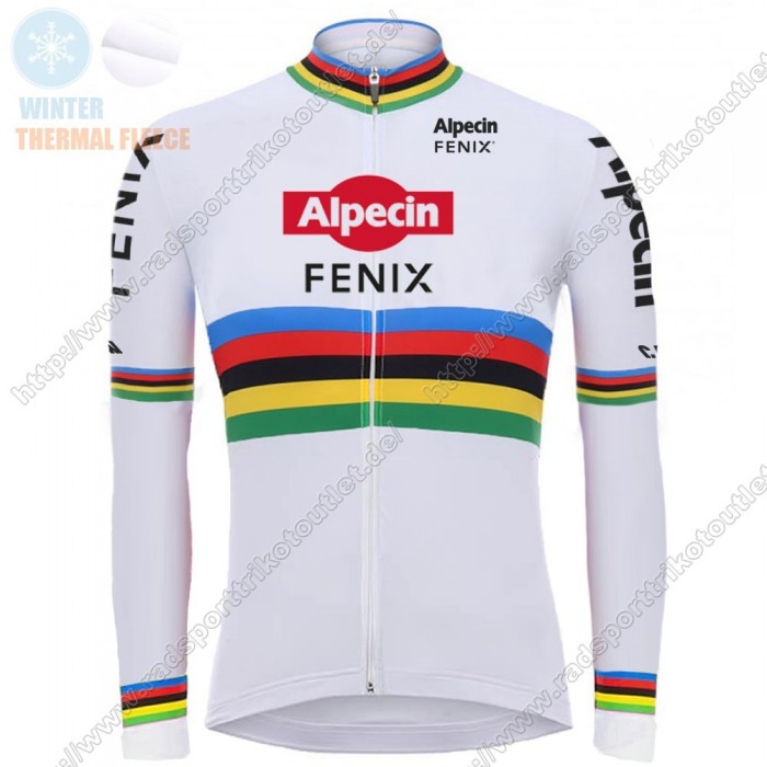 Profiteams Winter 2021 Alpecin Fenix World Champion Weiß Radsport Trikot Langarm SVNJJ