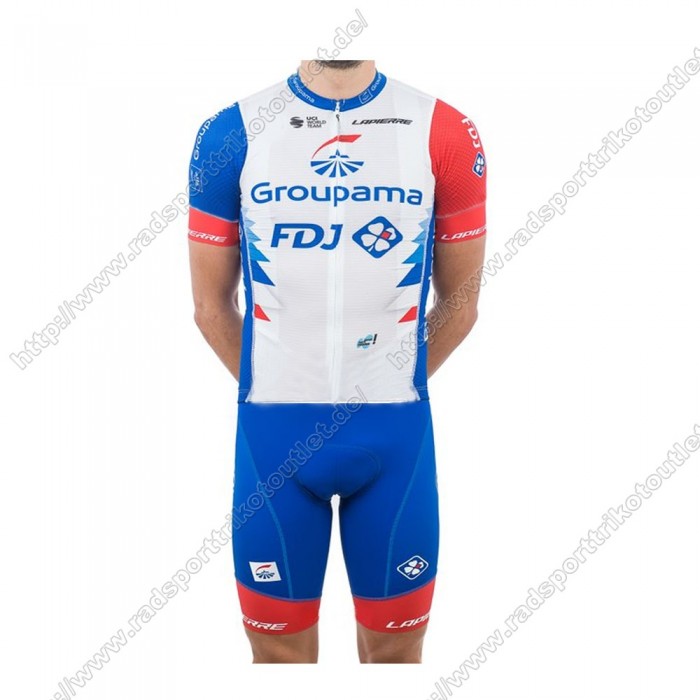 Profiteams Groupama Fdj 2021 Fahrradbekleidung Satz Radtrikot Kurzarm+Radhose AQOGP