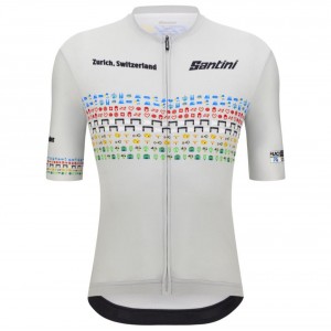 Bekleidung Herren Zurich 2024 Santini UCI Masters Weltmeister trikot-Grau