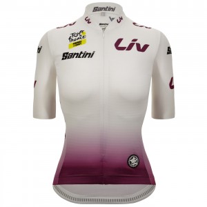 Bekleidung Damen Weißes Damen-T-Shirt Tour de France 2024