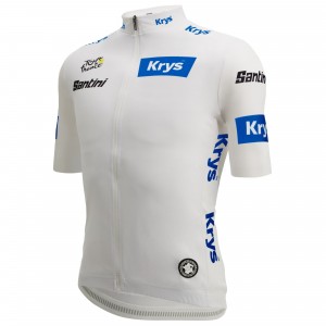 Bekleidung Herren Santini Weiß Tour de France 2025 Fan Linie trikot