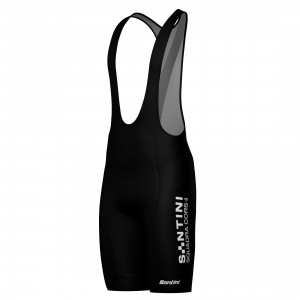 Bekleidung Herren Santini Squadra Corse 2025 tragerhose-Schwarz