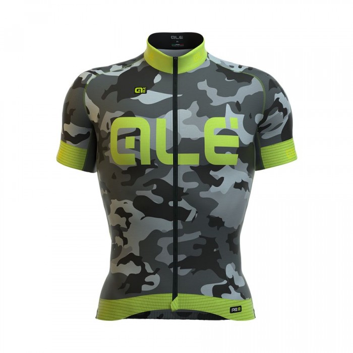 2016 ALE Graphics PRR Camo Radtrikot Kurzarm Fluo Grün IPZY124