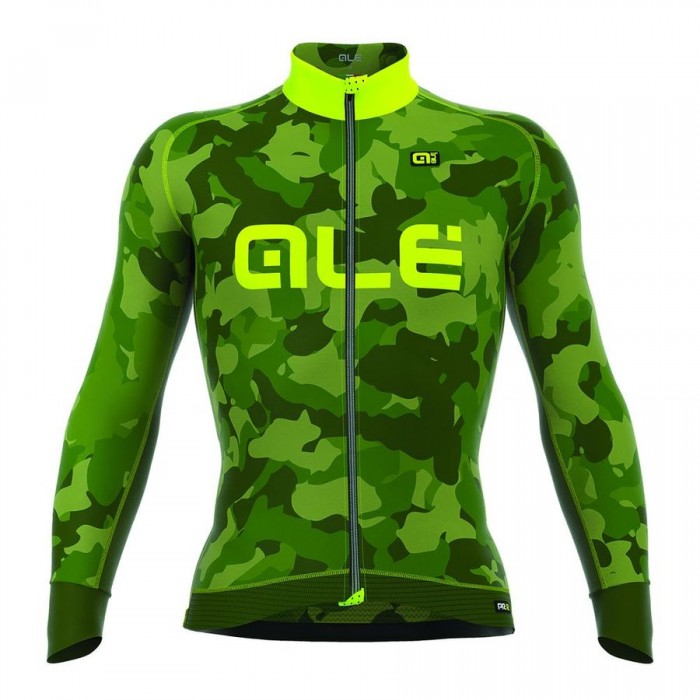 2016 ALE CAMO Radtrikot Langarm-Grün GELB FLUO MFKA337