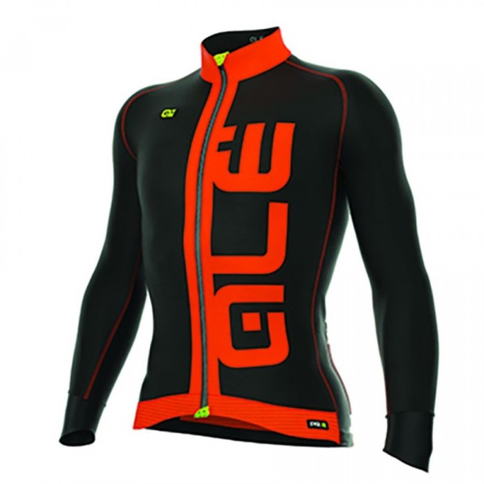 2016 ALE ARCOBALENO Radtrikot Langarm-Schwarz ORANGE FLUO MWGY161