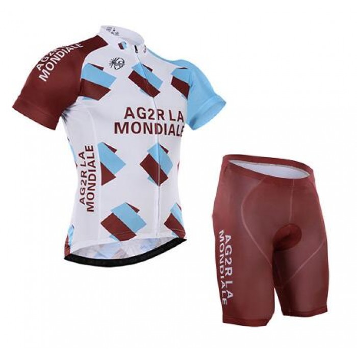 2016 Ag2r La Mondiale Radbekleidung Radtrikot Kurzarm und Fahrradhosen Kurz ZQIO250