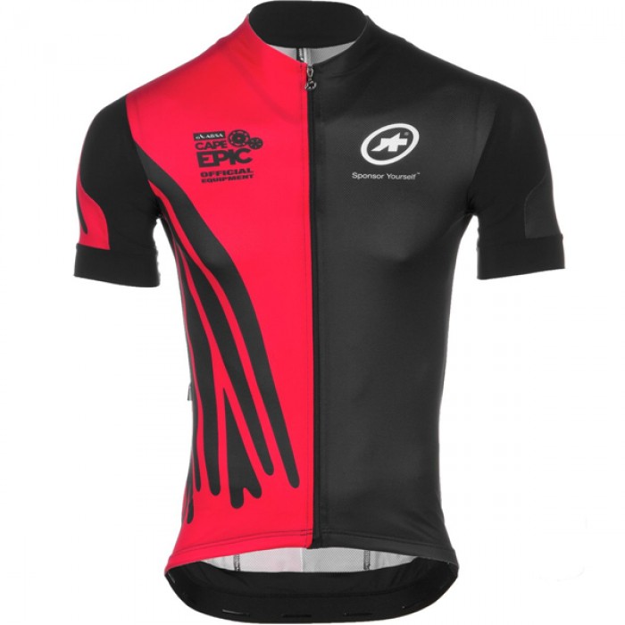 2016 Assos schwarz rot Radtrikot Kurzarm FKGD896