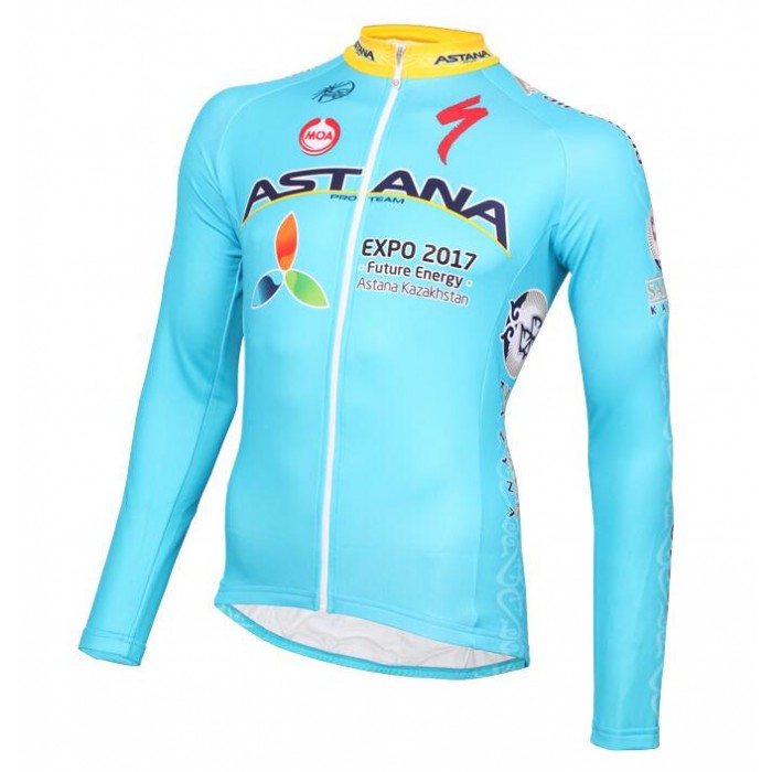 2016 ASTANA PRO TEAM Fahrradtrikot Langarm LNFB444