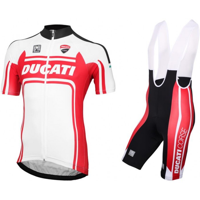 2016 DUCATI ITALIAN PASSION LINE Fahrradbekleidung Satz Fahrradtrikot Kurzarm Trikot und Kurz Trägerhose HLGK588