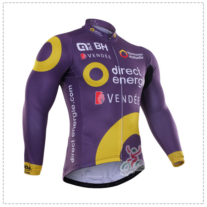 2016 Direct Energie purple Fahrradtrikot Langarm PDTV413