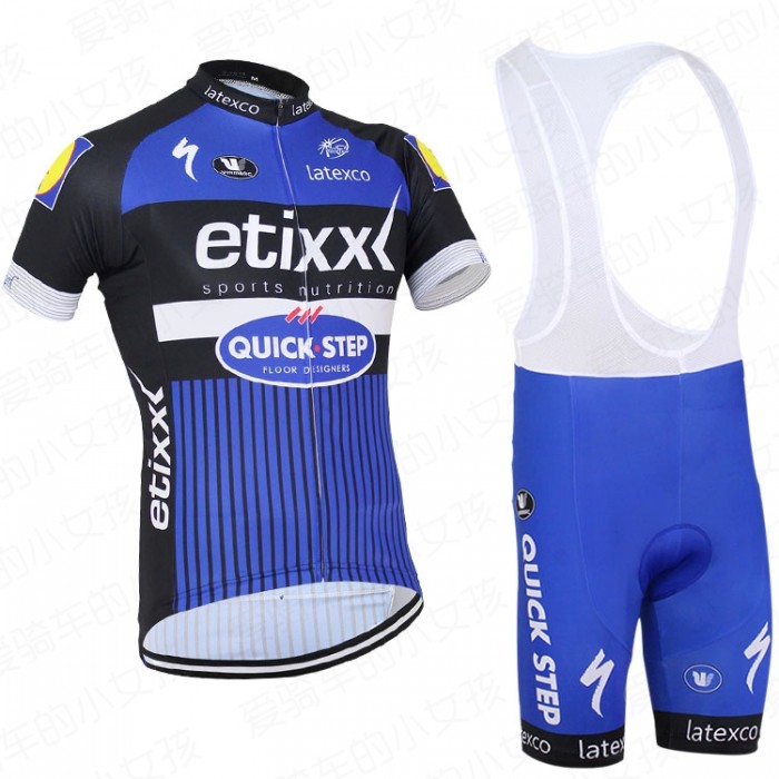 2016 2016 ETIXX-QUICK STEP Fahrradbekleidung Satz Fahrradtrikot Kurzarm Trikot und Kurz Trägerhose QCLJ916