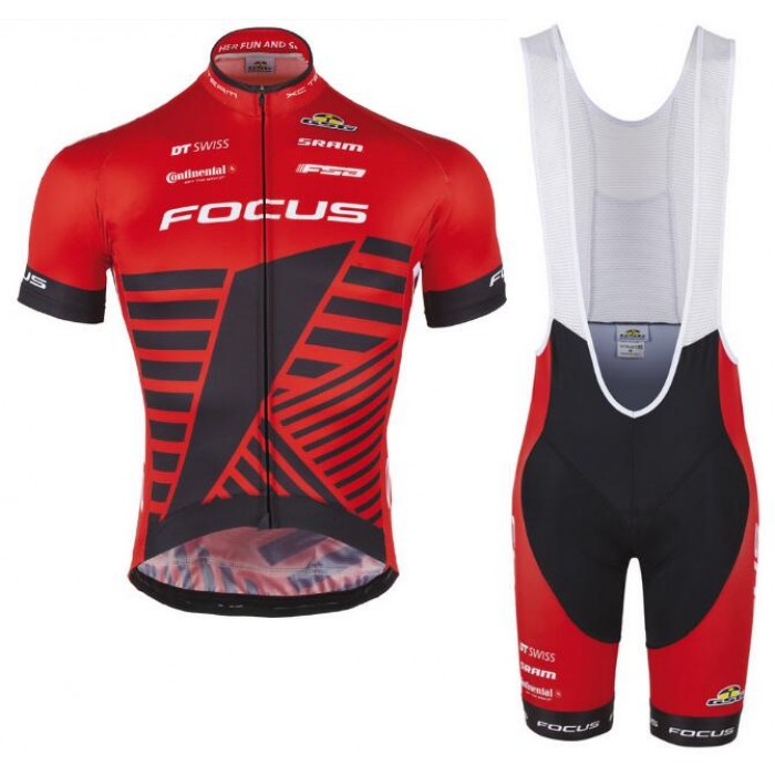 2016 GSG Focus XC Rouge Fahrradbekleidung Satz Fahrradtrikot Kurzarm Trikot und Kurz Trägerhose XCSB936