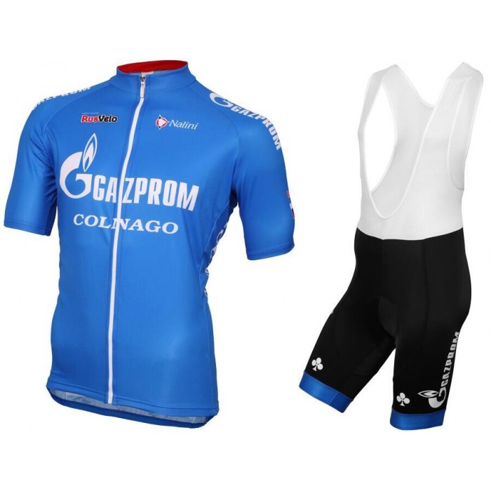 2016 Gazprom-Rusvelo Fahrradbekleidung Satz Fahrradtrikot Kurzarm Trikot und Kurz Trägerhose KDNZ449