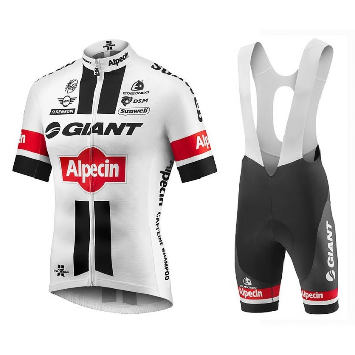 2016 Giant Alpecin TDF Ausgabe Weiß Radtrikot und Trägerhosen Set ZBYJ922