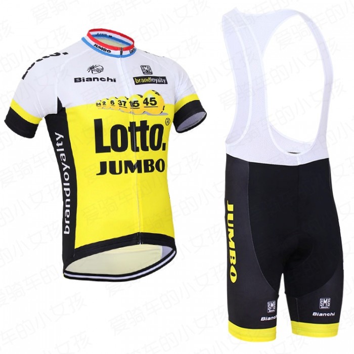 2016 Lotto Fahrradbekleidung Satz Fahrradtrikot Kurzarm Trikot und Kurz Trägerhose QLQV109