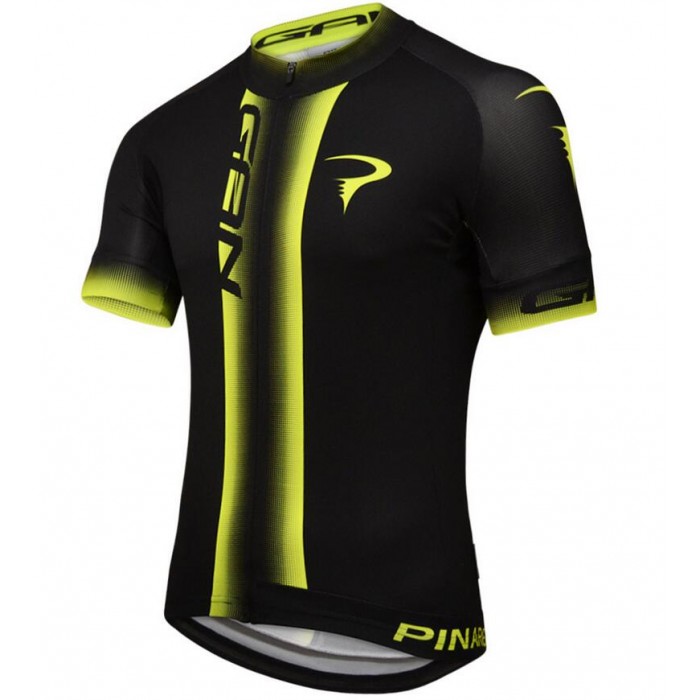 2016 Pinarello Gan Fahrradbekleidung Kurzarm Radtrikot schwarz jaune DSNA782