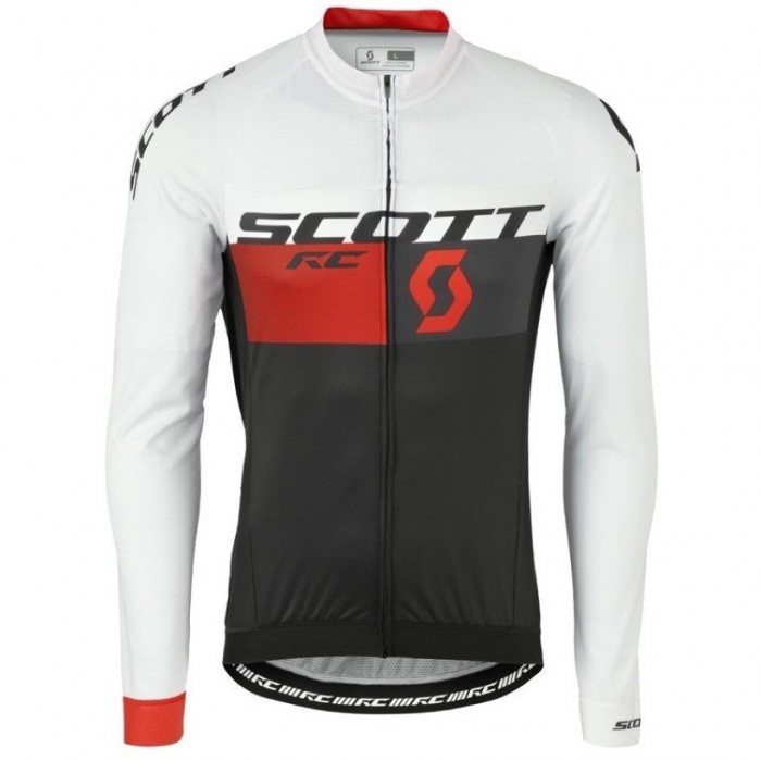 2016 Scott RC Weiß-Schwarz-Rot Radtrikot Langarm CTWP388