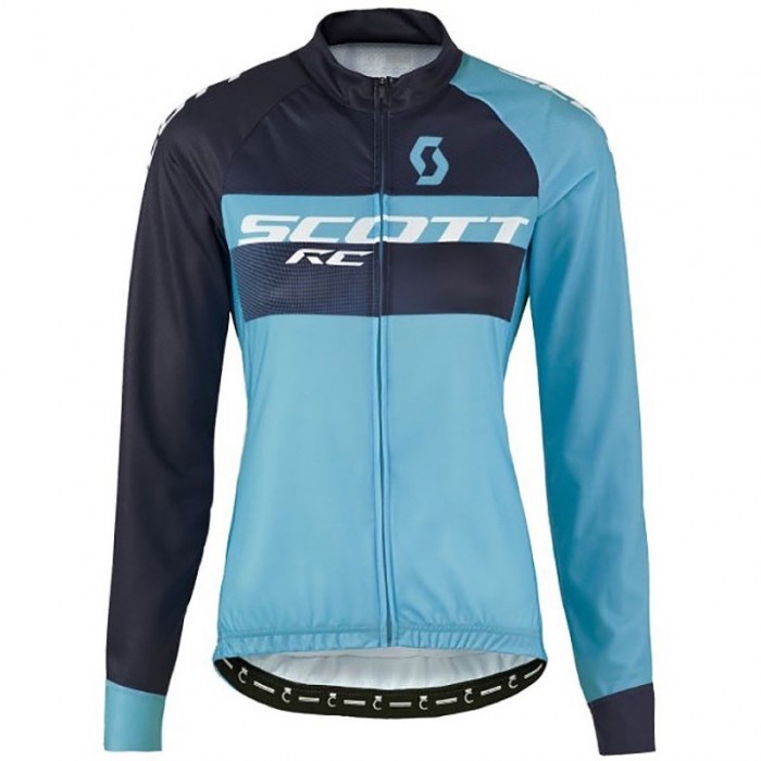 2016 Scott RC Schwarz-Blau Damen Radtrikot Langarm WHMG326