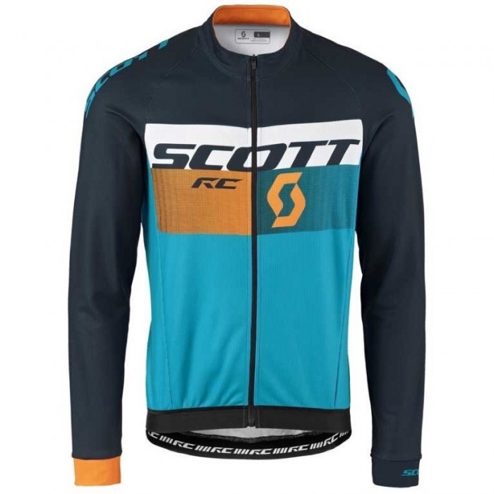 2016 Scott RC Schwarz-Gelb-Blau Radtrikot Langarm ZMTO953