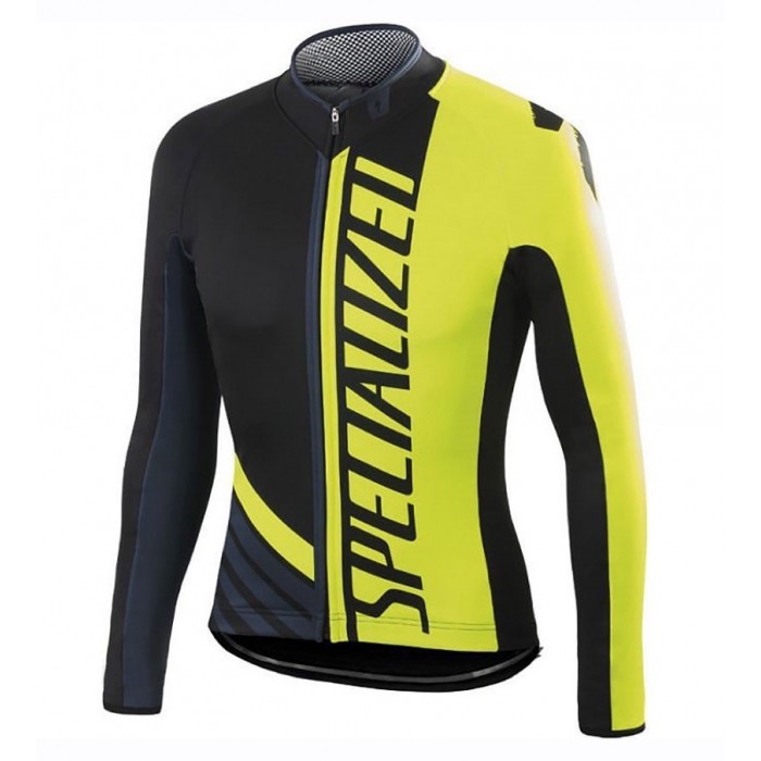 2016 Specialized Pro Team SZK Schwarz-Grün Fluo Radtrikot Langarm CTIF407