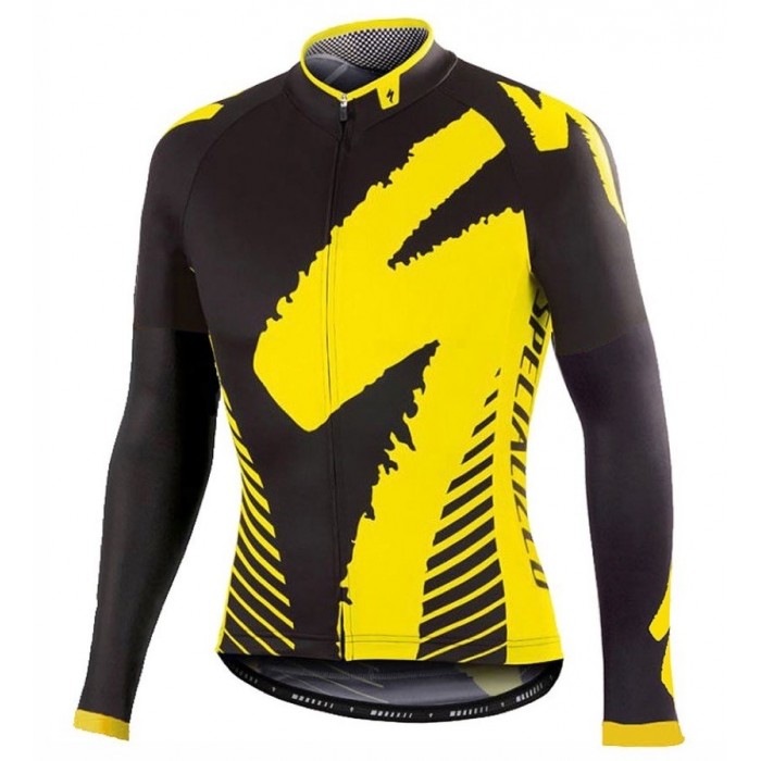 2016 Specialized Team LS Schwarz-Gelb Radtrikot Langarm JZKU869