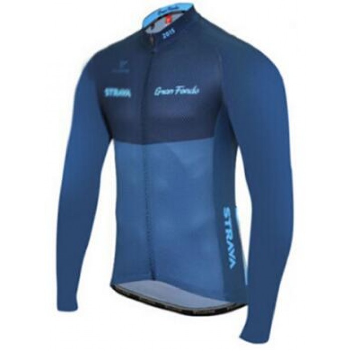 2016 Strava Fahrradtrikot Langarm blau ZSER536