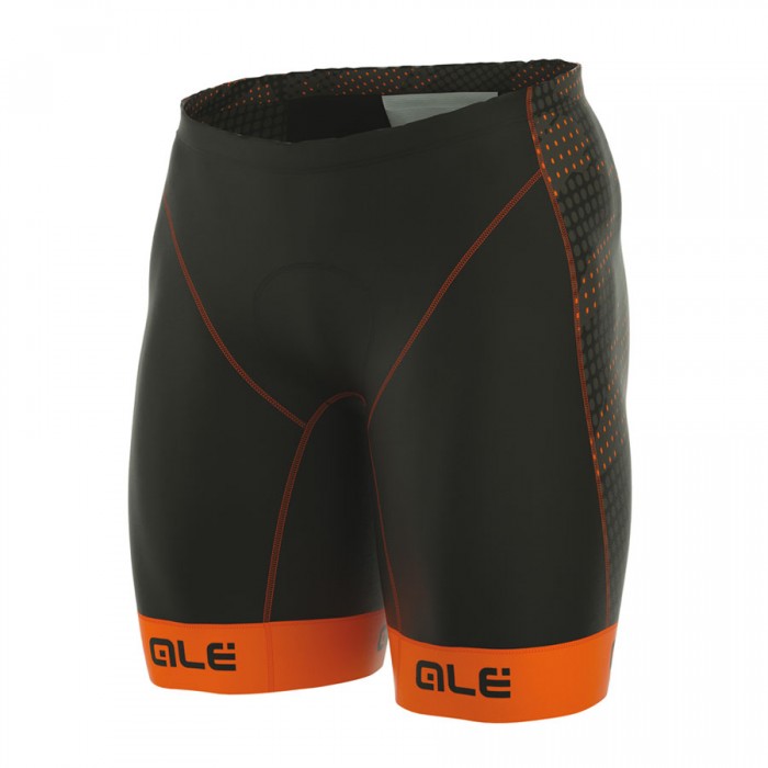 2017 Ale Triathlon Record Kurz Radhose Schwarz Orange Fluo 261ORCN