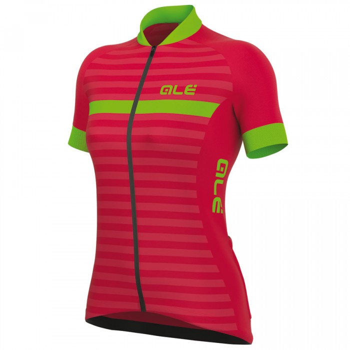 2017 Damen Ale Excel Riviera Radtrikot Kurzarm Pink Grün 423IFOJ