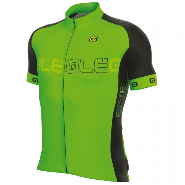 2017 Ale Excel Basic Radtrikot Kurzarm Grün Fluo 775WEGA