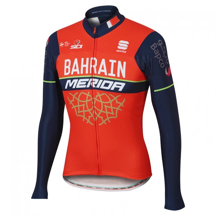 BAHRAIN-MERIDA Radtrikot Langarm 2017 425AVBL