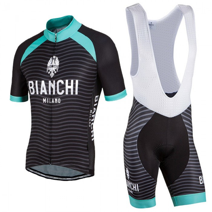 Bianchi Milano 2017 Fahrradbekleidung Satz Radtrikot Kurzarm+Kurz Trägerhose A3 631GHWG