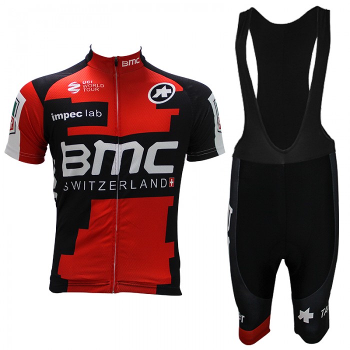 2017 BMC Racing Fahrradbekleidung Satz Radtrikot Kurzarm+Kurz Trägerhose Outlet 660DXCV