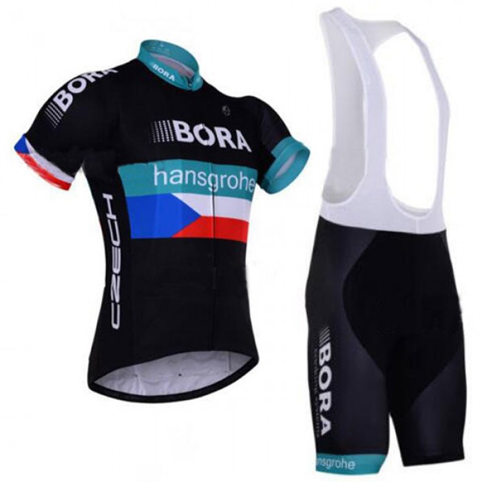 2017 BORA Hansgrohe CZECH Fahrradbekleidung Satz Radtrikot Kurzarm+Kurz Trägerhose 221ZJPZ