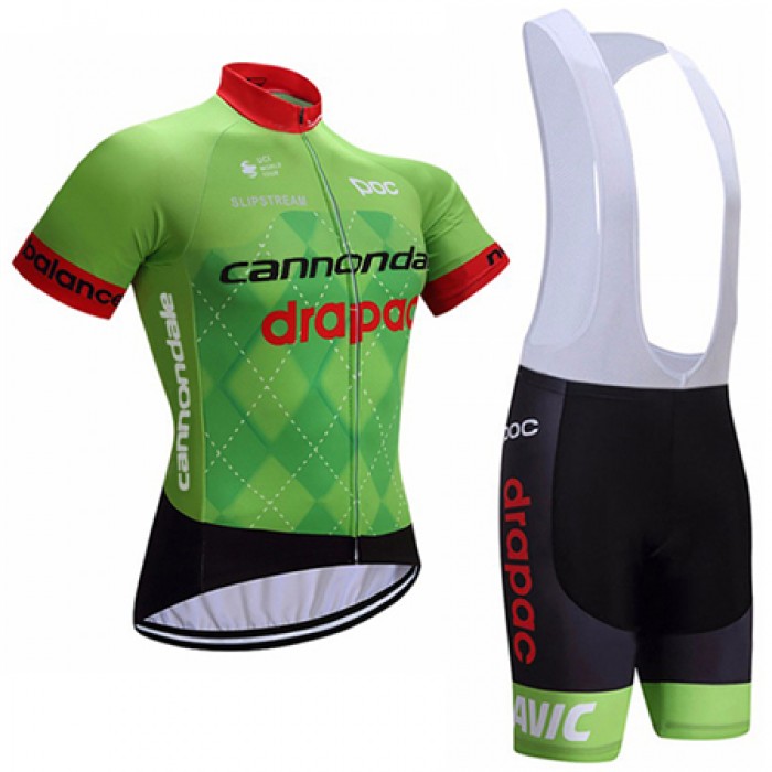 2017 Cannondale Drapac Fahrradbekleidung Satz Radtrikot Kurzarm+Kurz Trägerhose 489HMIM