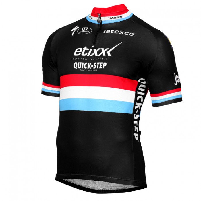 ETIXX-QUICK STEP 2017 Luxembourgian Champion Schwarz Radtrikot Kurzarm 564ZOJQ