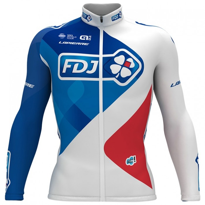 FDJ Pro 2017 Weiß Radtrikot Langarm 341VRPM