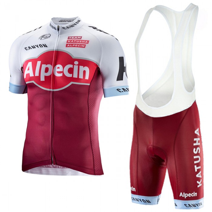 KATUSHA Alpecin Pro 2017 Fahrradbekleidung Satz Radtrikot Kurzarm+Kurz Trägerhose 635RPMX