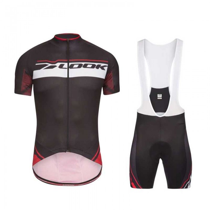 Look 2017 Rot Fahrradbekleidung Satz Radtrikot Kurzarm+Kurz Trägerhose 204UMJJ