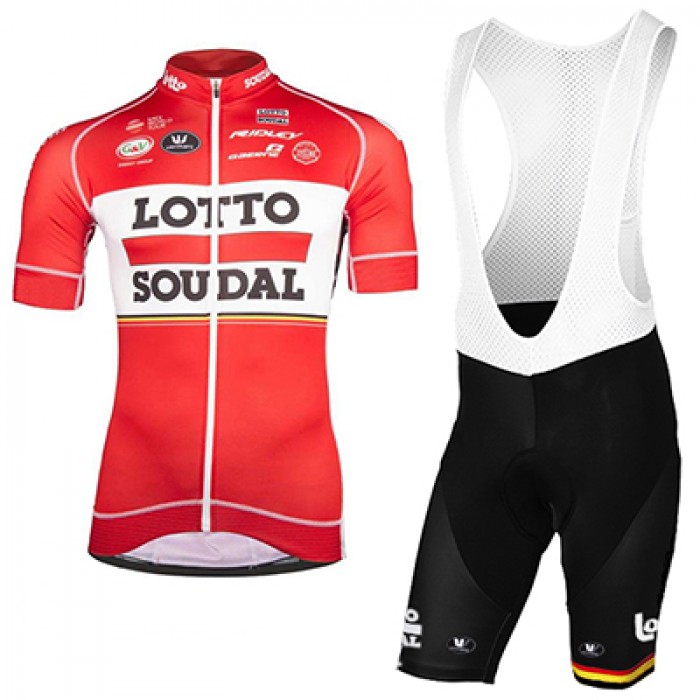 2017 LOTTO SOUDAL Fahrradbekleidung Satz Radtrikot Kurzarm+Kurz Trägerhose 347JLZC