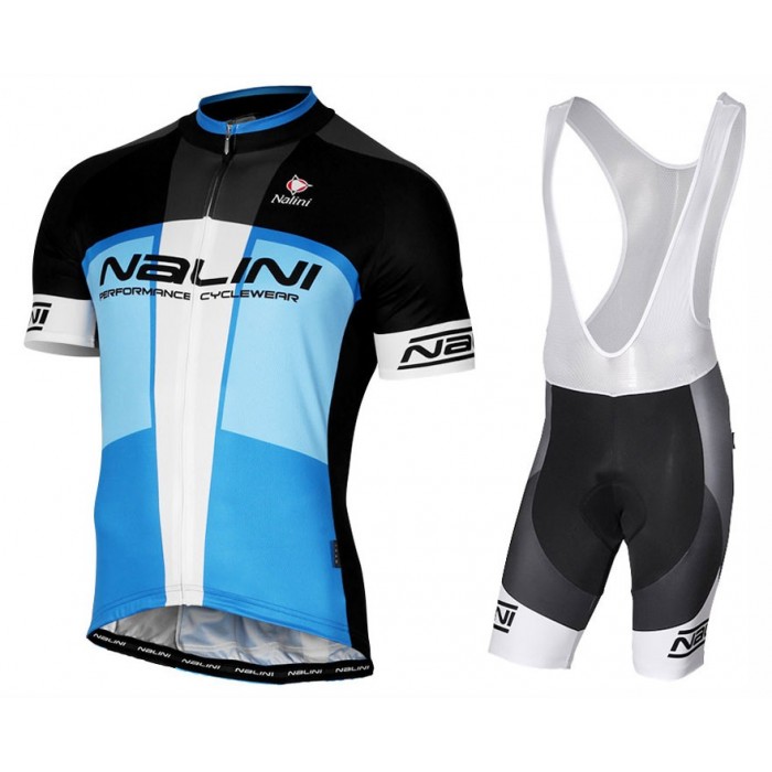 2017 Nalini PRO Artico Schwarz-Blau Fahrradbekleidung Satz Radtrikot Kurzarm+Kurz Trägerhose 790AVZP