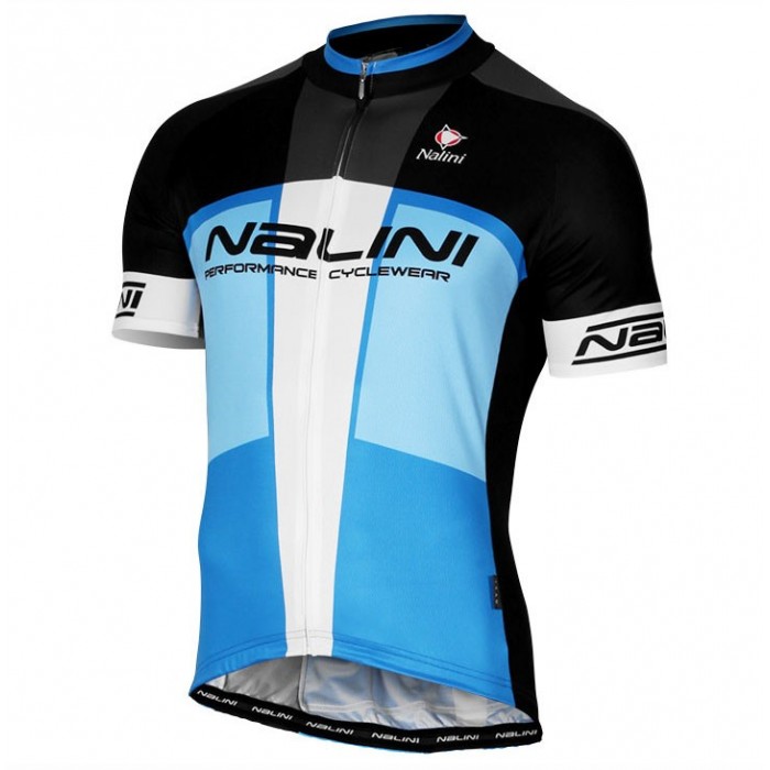 2017 Nalini PRO Artico Schwarz-Blau Radtrikot Kurzarm 855AEBY