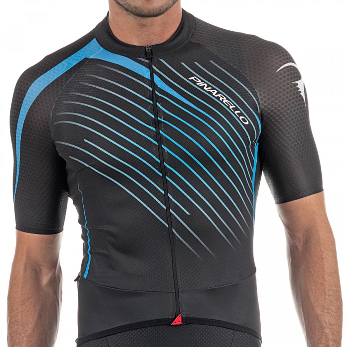 2017 Pinarello Tour Radtrikot Kurzarm-Schwarz Sky Blau 497XIKU