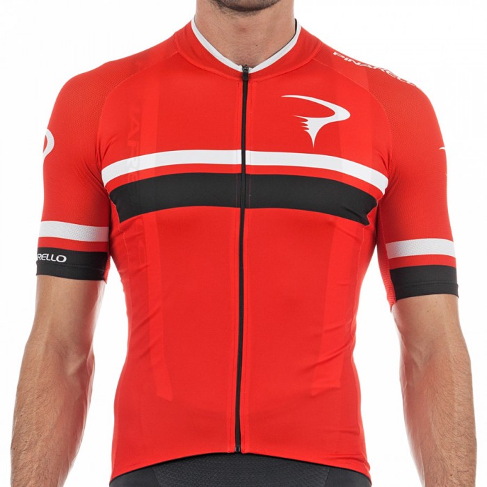 2017 Pinarello Corsa Radtrikot Kurzarm-Rot Schwarz 661DRZS