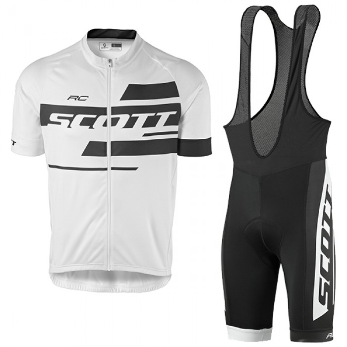 2017 Scott Rc Weiß Schwarz Fahrradbekleidung Satz Radtrikot Kurzarm+Kurz Trägerhose vente 688ZCSX