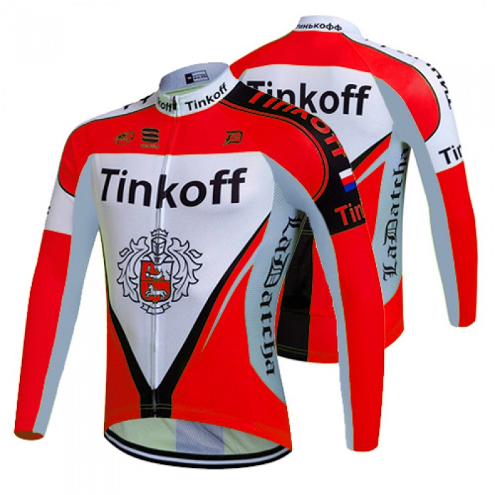 2017 Tinkoff Rot Radtrikot Langarm 999EGEB